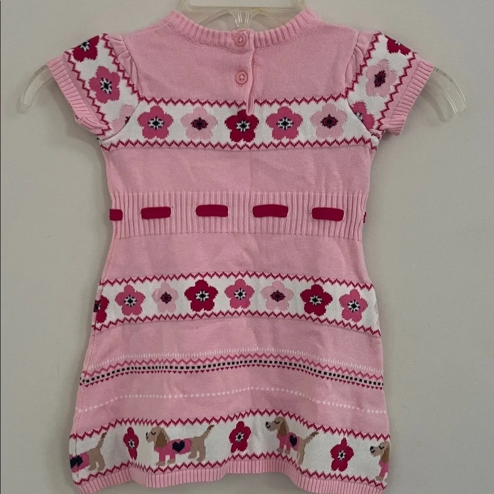 Gymboree Pink Knit Dress with Floral Design